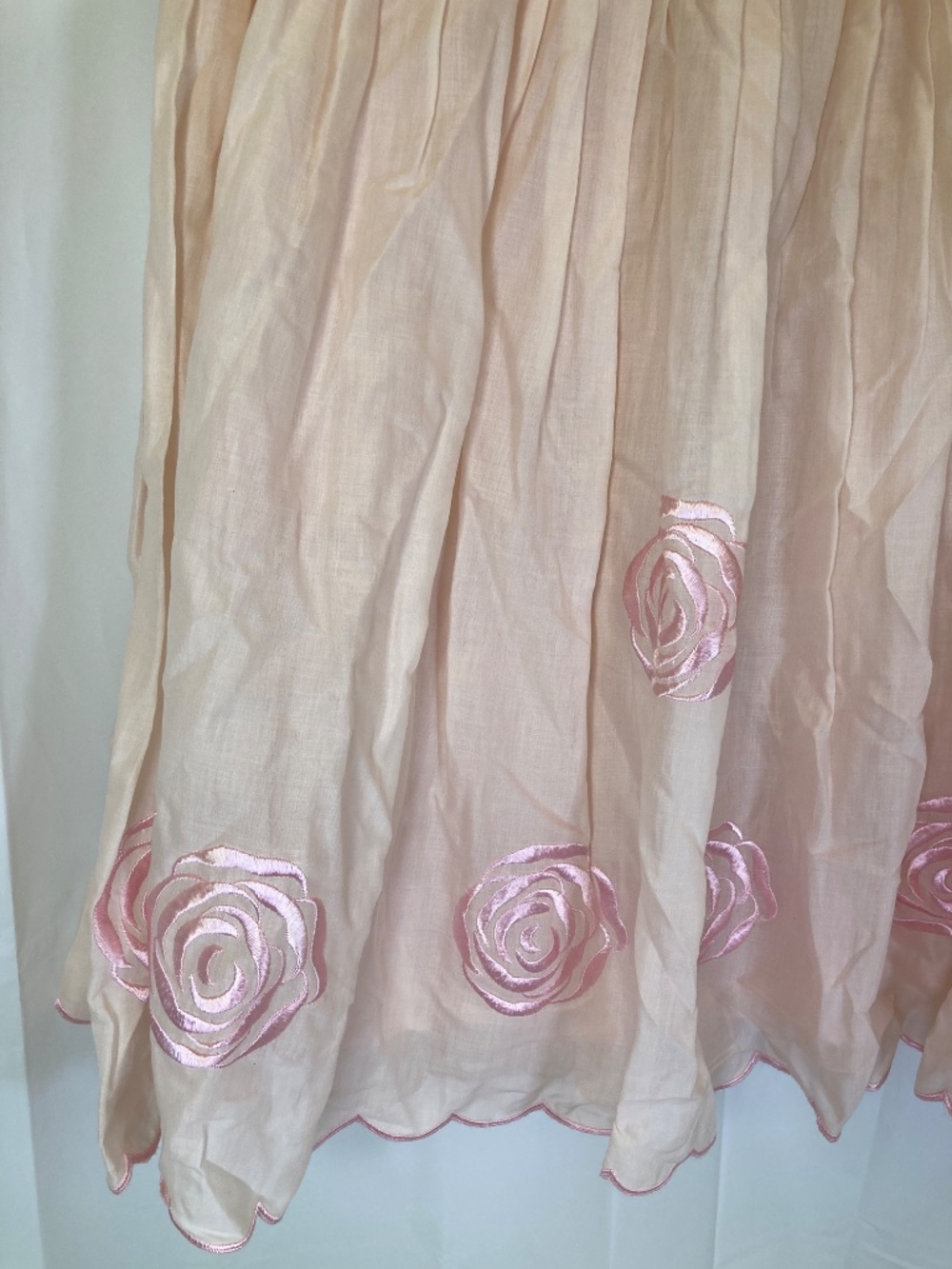 Banana Republic Skirt Sz 8 Pink Embroidered Floral Pleated Spring 2006 - Picture 8 of 15